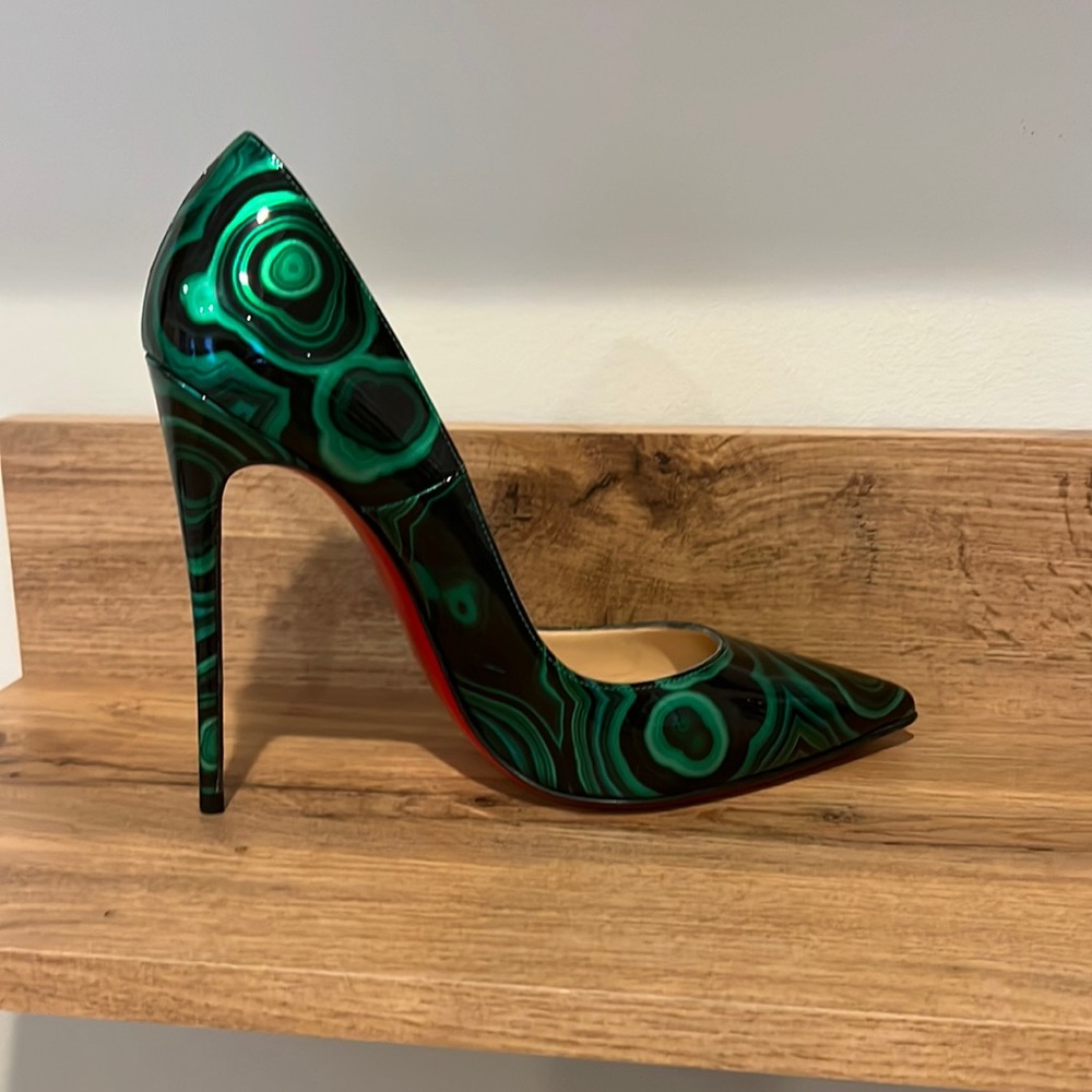 Christian Louboutin So Kate 120 patent malachite ( Worn Once) 39 1/2